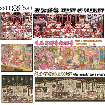 Vol. 7 Crimson Banquet The Warmth of Yarn and Patchwork Miss Rabbit's Cake Party - L - JoyJollyCrafts