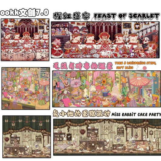 Vol. 7 Crimson Banquet The Warmth of Yarn and Patchwork Miss Rabbit's Cake Party - L - JoyJollyCrafts
