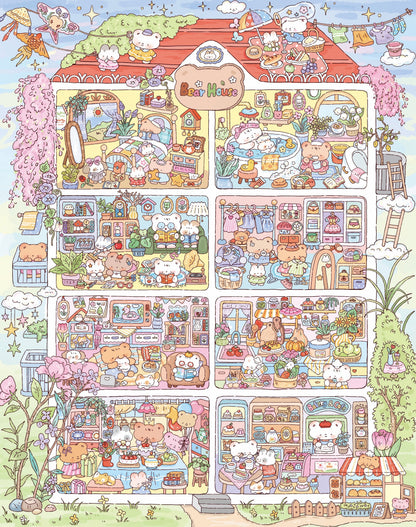 Vol. 8 Meow Meow Plaza Happiness Park Stay-at-Home Moments Bear Cub's Home - L - JoyJollyCrafts