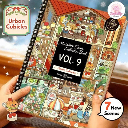 Miniature Scene Collection Book Vol. 9 with colorful urban cubicle sticker illustrations