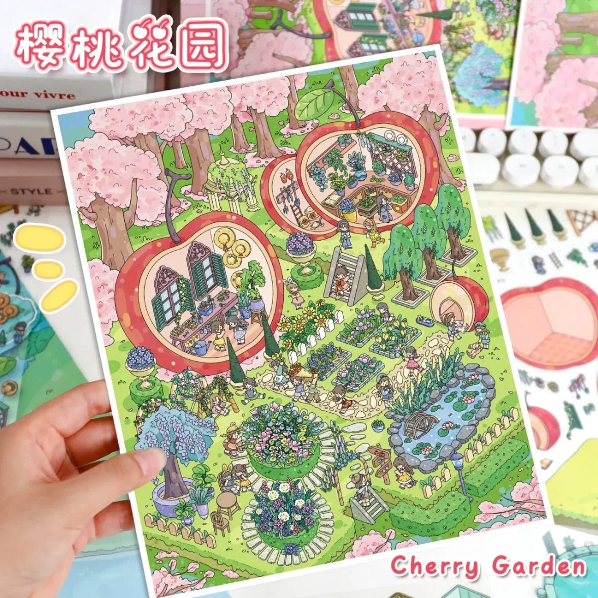 Vol. 91 Summer in Town Cherry Garden - L - JoyJollyCrafts
