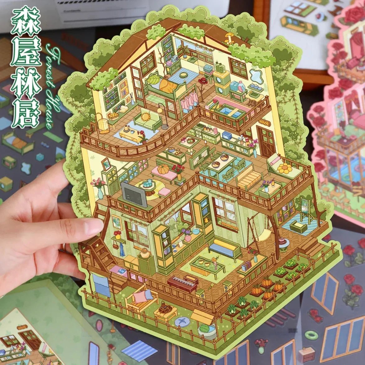 Vol. 94 Rose Dream Weaver Forest Cottage - L - JoyJollyCrafts