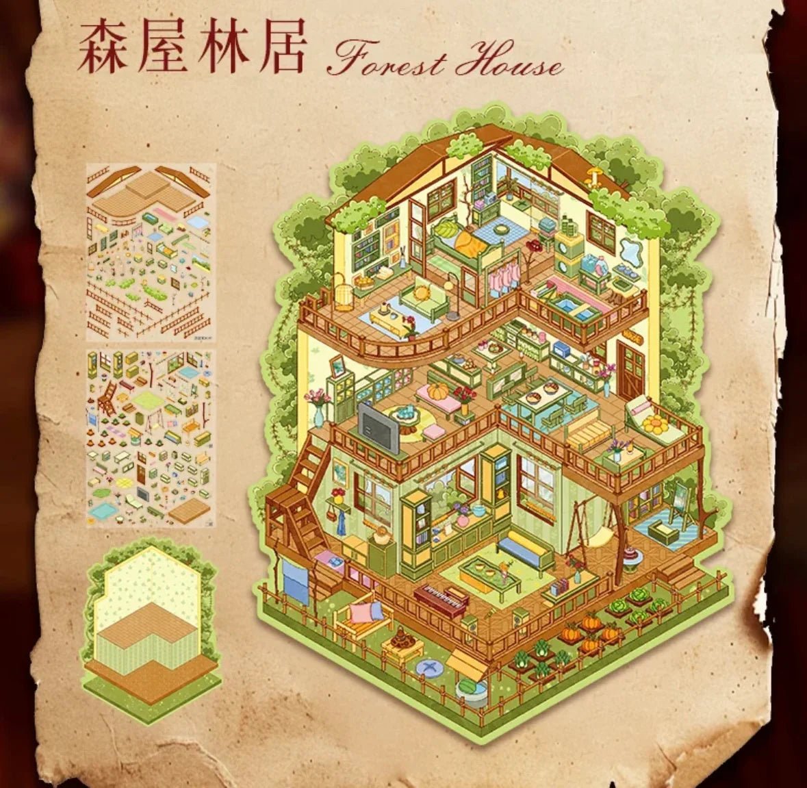 Vol. 94 Rose Dream Weaver Forest Cottage - L - JoyJollyCrafts