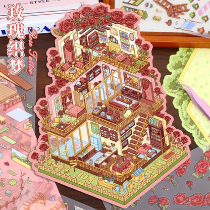 Vol. 94 Rose Dream Weaver Forest Cottage - L - JoyJollyCrafts