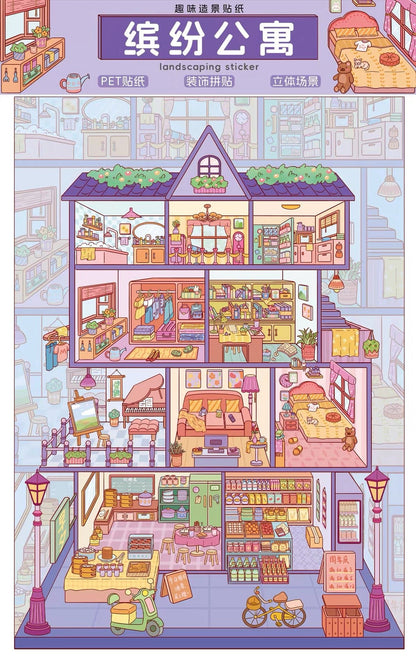 Vol.1 Colorful Apartment Bunny Town Market Fair - XL - JoyJollyCrafts