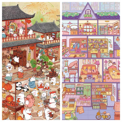 Vol.1 Colorful Apartment Bunny Town Market Fair - XL - JoyJollyCrafts