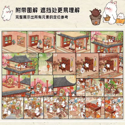 Vol.1 Colorful Apartment Bunny Town Market Fair - XL - JoyJollyCrafts