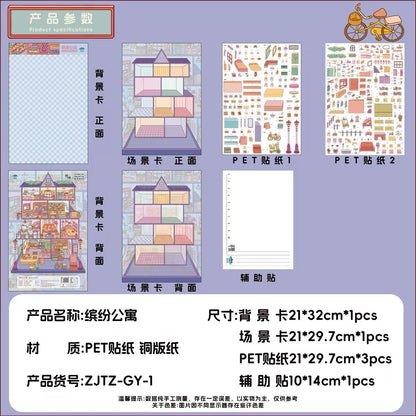 Vol.1 Colorful Apartment Bunny Town Market Fair - XL - JoyJollyCrafts