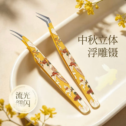 Wukaka Mid-Autumn Limited Moonlight in the Palace Tweezers Angled Tip Curved Tip - JoyJollyCrafts