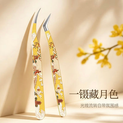 Wukaka Mid-Autumn Limited Moonlight in the Palace Tweezers Angled Tip Curved Tip - JoyJollyCrafts