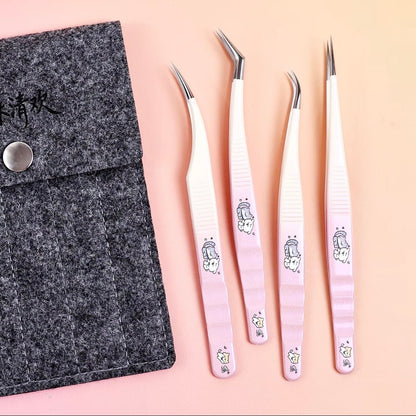 WuWeiQingHuan Washboard and tweezers Straight Curved Angled Tip Tweezers - JoyJollyCrafts