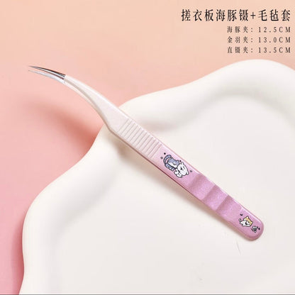 WuWeiQingHuan Washboard and tweezers Straight Curved Angled Tip Tweezers - JoyJollyCrafts