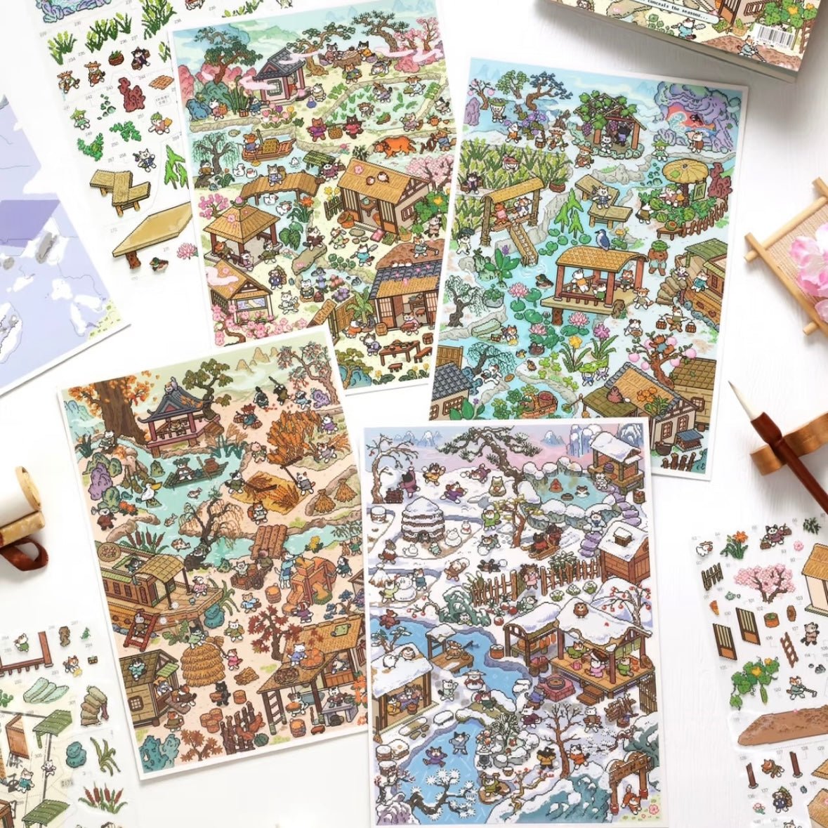 Xiao Garden Meow Four Seasons Series Spring / Summer / Autumn / Winter - XL - JoyJollyCrafts