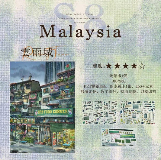 XIZAI S8 Malaysia Cloud Rain City Sunset City - L - JoyJollyCrafts