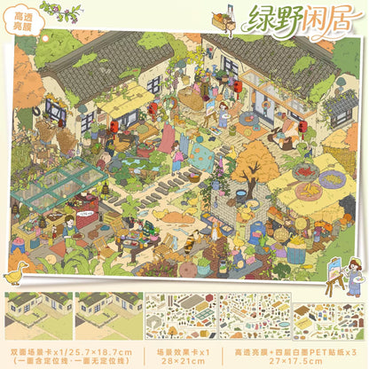 YiLan Vol. 196 Leisurely Living in the Green Wilds Pastoral Song in the Mountain Ravine - L - JoyJollyCrafts