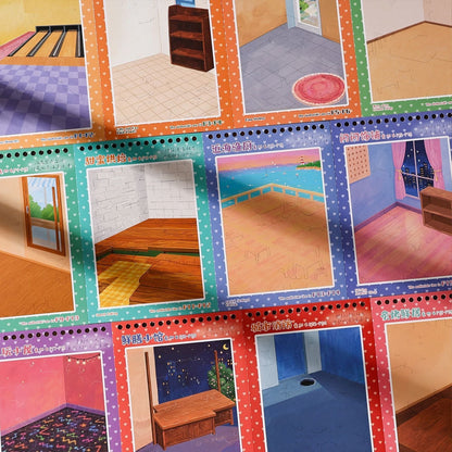 YueZhen Wonders of Curious Abodes Themed Decorative Sticker Book - M - JoyJollyCrafts