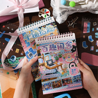 YueZhen Wonders of Curious Abodes Themed Decorative Sticker Book - M - JoyJollyCrafts