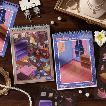 YueZhen Wonders of Curious Abodes Themed Decorative Sticker Book - M - JoyJollyCrafts