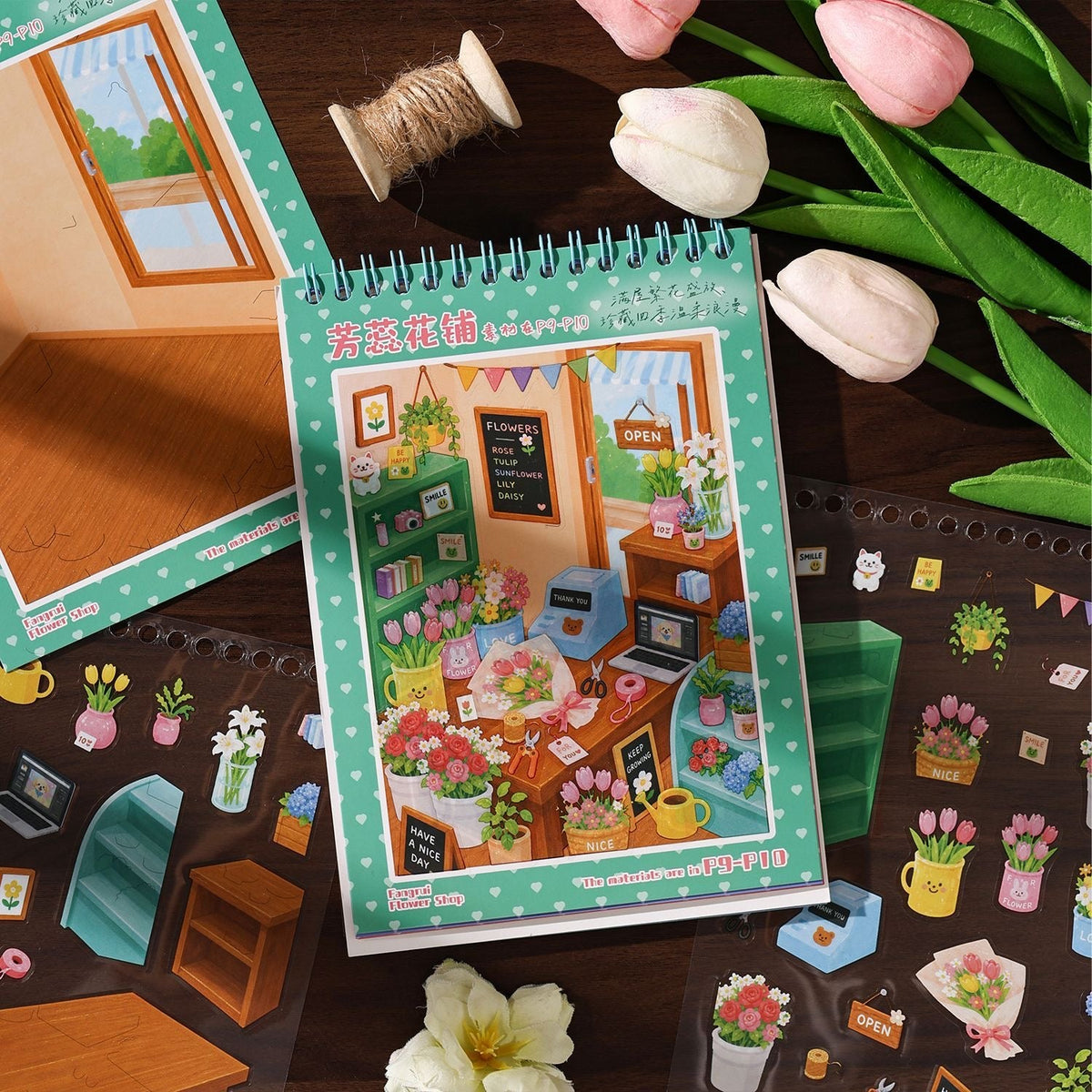 YueZhen Wonders of Curious Abodes Themed Decorative Sticker Book - M - JoyJollyCrafts
