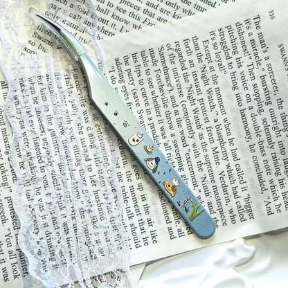 YUMAO Meow & Woof Alliance Tweezers Angled Tip Tweezers Dolphin Tweezers - S - JoyJollyCrafts