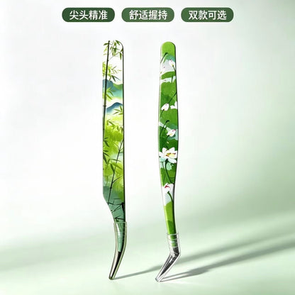 YUMAO Qinghe Yaji Tweezers Green Lotus Tweezers – Golden Feather / Green Bamboo Tweezers – Dolphin - JoyJollyCrafts